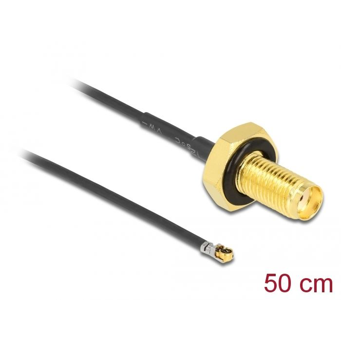 Delock antenna kábel SMA anya-apa MHF 4L LK-dugó 1.37 50cm (12667) (DE12667)