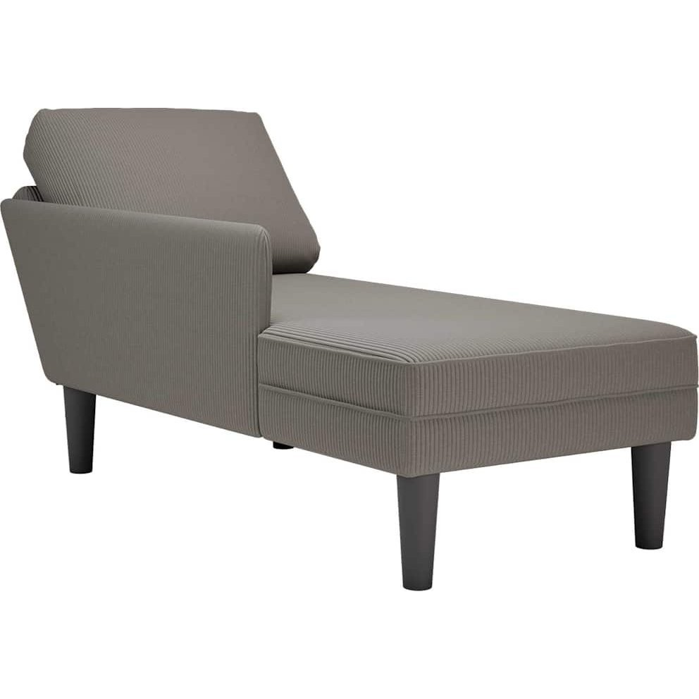 Fotel társalgó párnával Világosszürke kordbársony szövet (4009815)