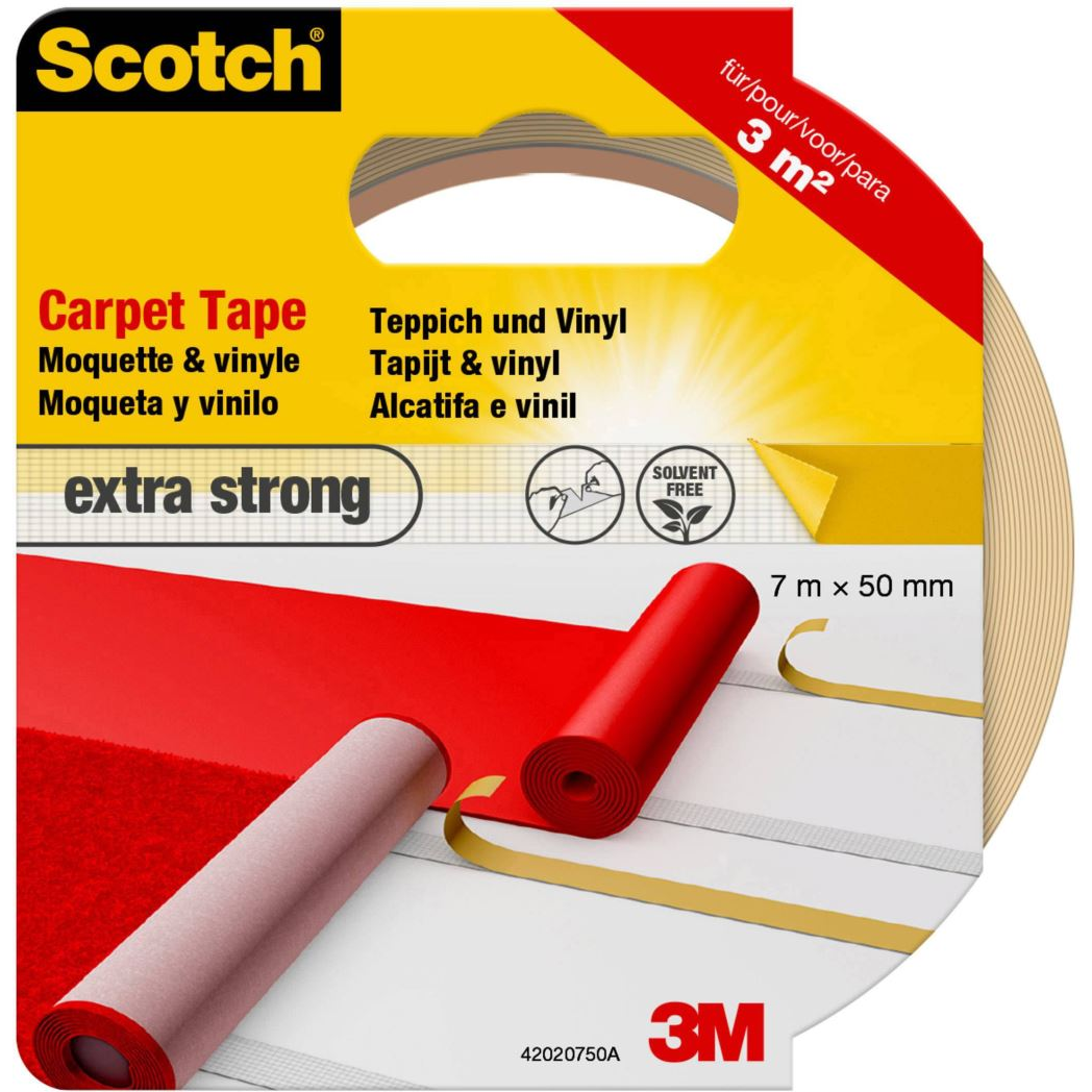 3M 42020750 szőnyeg ragasztószalag, fehér, 7 m x 50 mm (42020750)