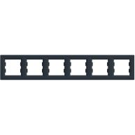 Schneider EPH5800671 ASFORA vízszintes antracit hatos keret