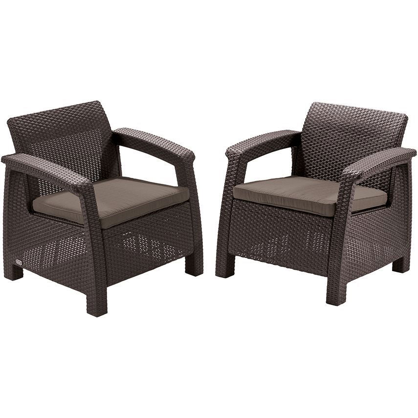 KETER CORFU DUO Kerti fotel, barna, 2 db a csomagban (223194)