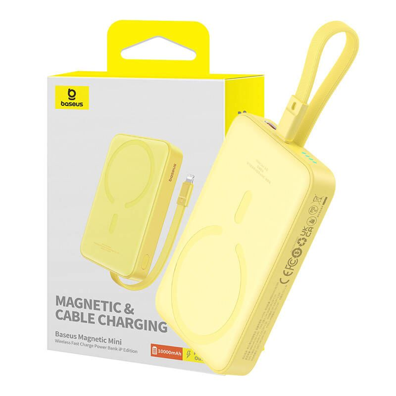 Baseus Magnetic Mini Powerbank 10000mAh 20W sárga (P10022109Y23-00) (P10022109Y23-00)