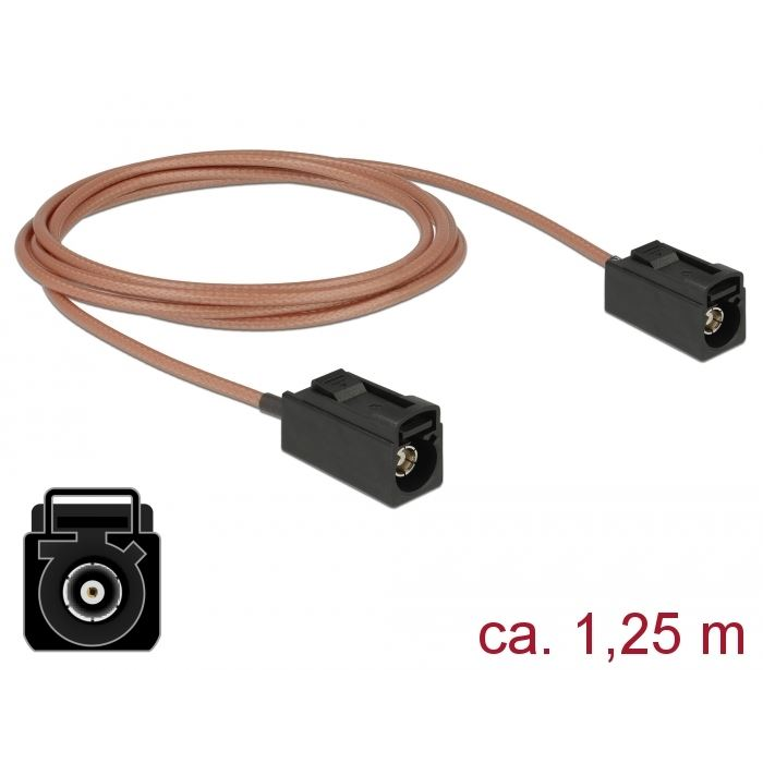 Delock FAKRA A-hüvely > FAKRA A-hüvely RG-316 antenna kábel 1,25m (89679) (DE89679)