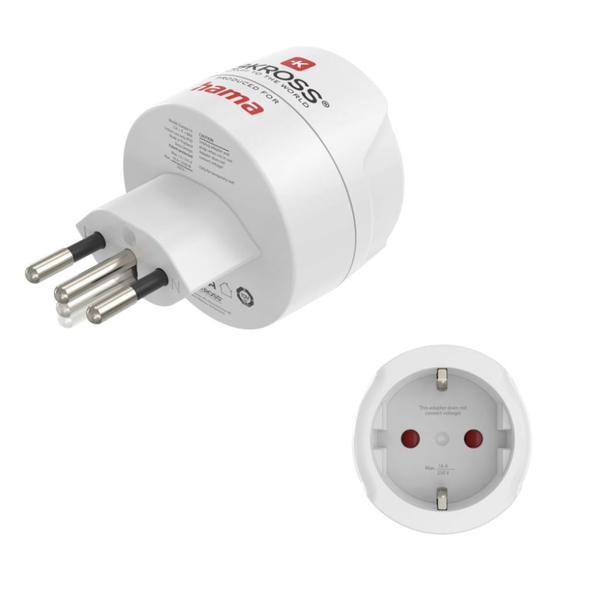 Hama 00223484 strømstik adapter Type J Type C (eurostik) Hvid