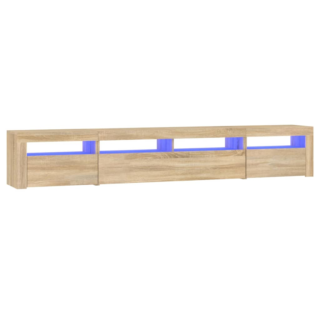 sonoma tölgy színű TV-szekrény LED-lámpákkal 240x35x40 cm (3152724)