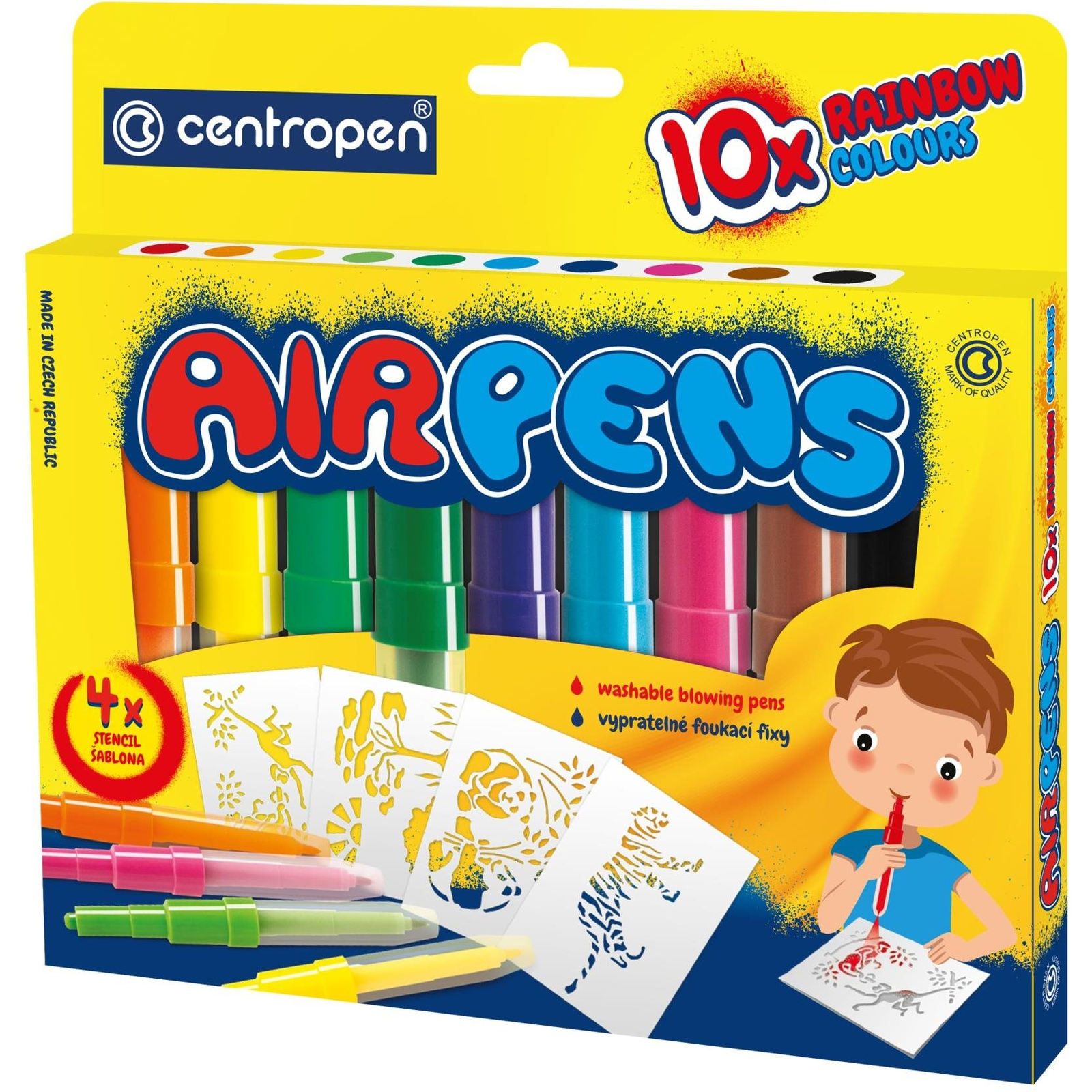 CENTROPEN Air Pens 1500, fújós, Rainbow, 10 db a csomagban (8595013621578)