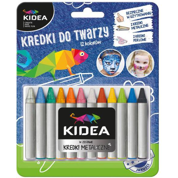 Kidea 12 Színű Arcfesték Kréta (KDT12KA) (DERF.KDT12KA)