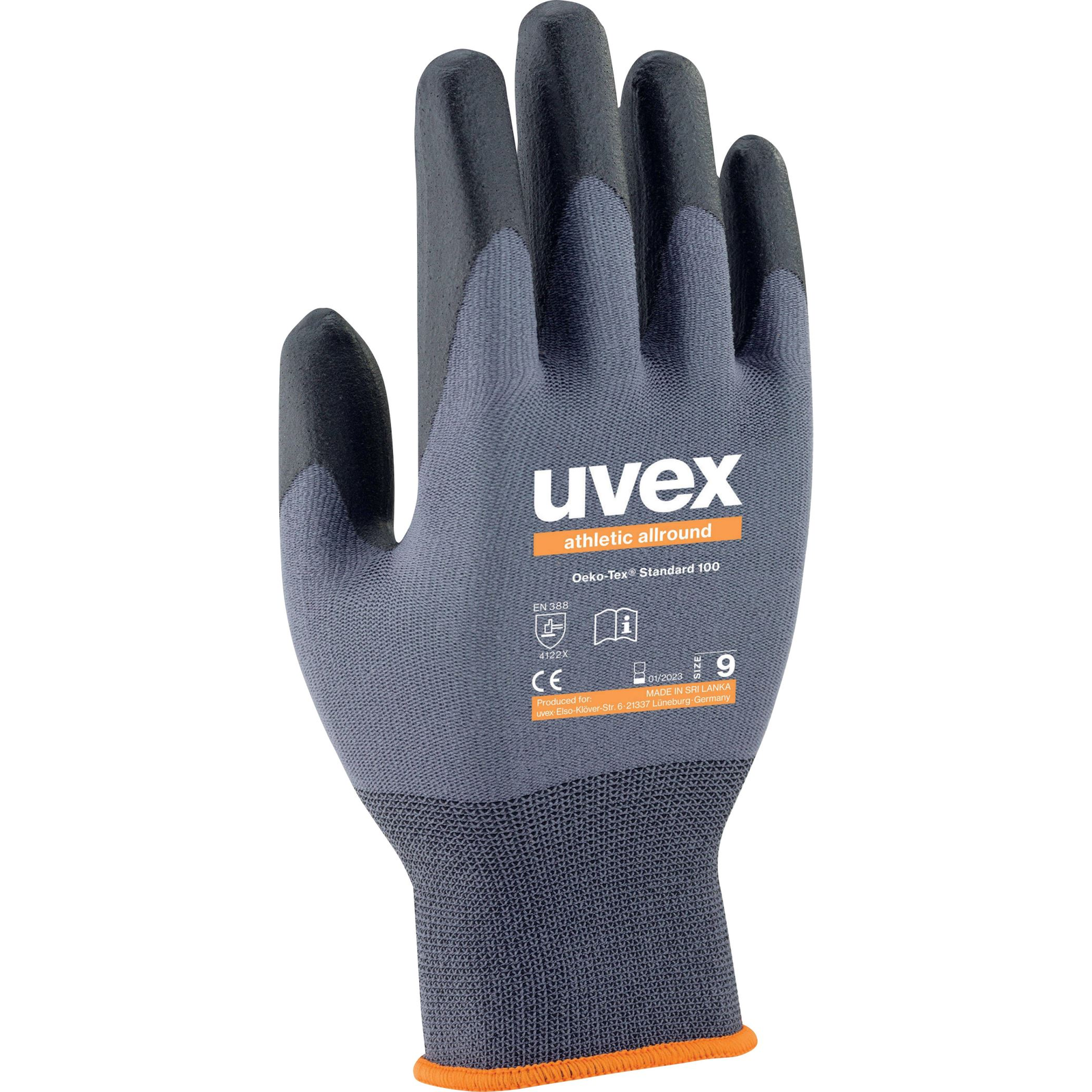 Uvex athletic 6038 6002807 Szerelő kesztyű 7-es méret, 1 pár (6002807)