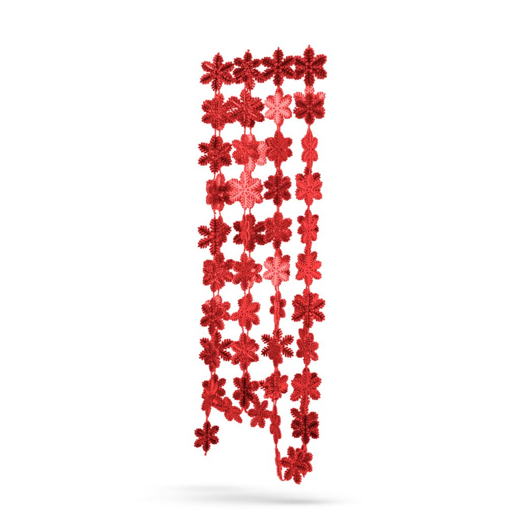 Family karácsonyi piros hópehely girland 2,7m (58616A) (58616A)
