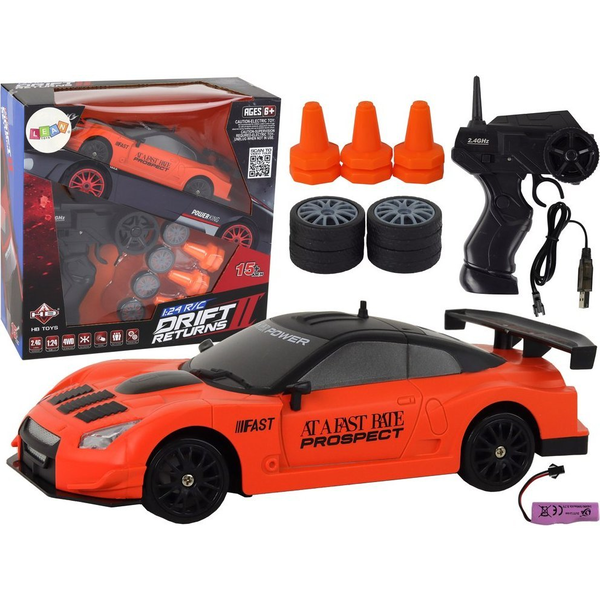 Távirányítós Sportautó - R/C, 1:24, Cserélhető Kerekekkel, Narancs