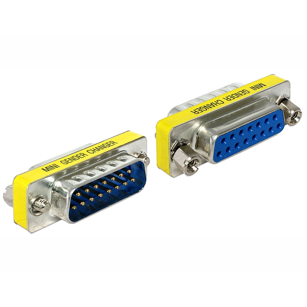 VGA Adapter Delock D-Sub15 -> D-Sub15 St/Bu 2-reihig