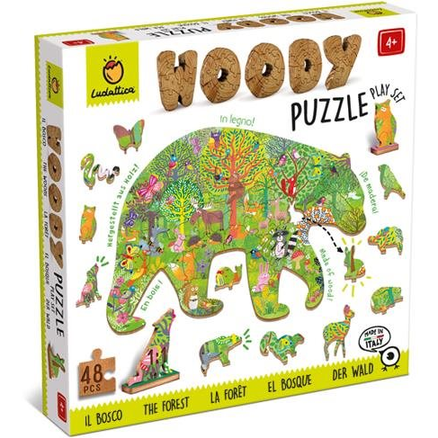 Ludattica Woody Forest Animals, wooden puzzle, 48 pieces (21252)