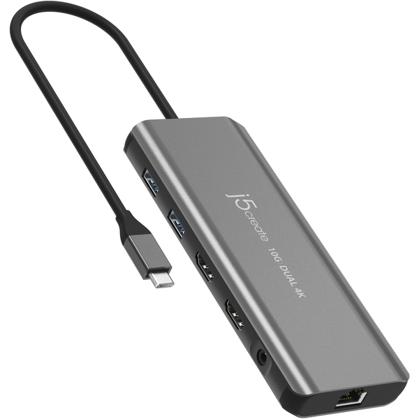 j5create JCD398-N dockingstation Ledningsført USB 3.2 Gen 2 (3.1 Gen 2) Type-C Grå