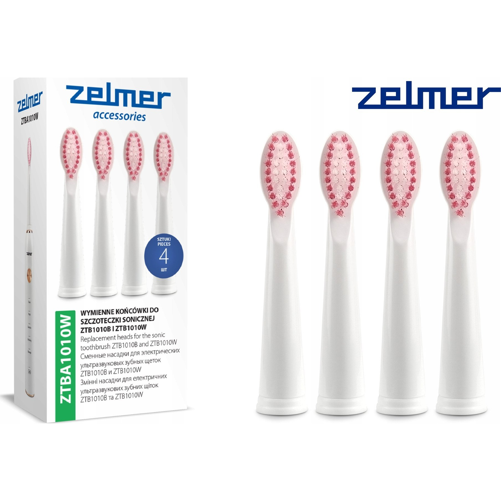 Zelmer ZTBA1010W Elektromos fogkefe Pótfej - Fehér (4db) (ZTBA1010W)