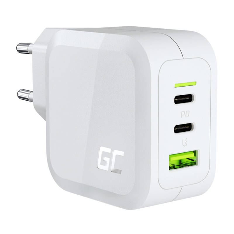 Green Cell PowerGaN 65W hálózati töltő 2xUSB-C, 1xUSB-A (CHARGC08W) (CHARGC08W)