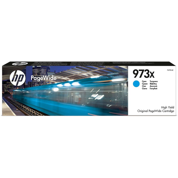 HP 973X High Yield Cyan Original PageWide Cartridge inkoustová náplň 1 kusů Vysoká (XL) výtěžnost