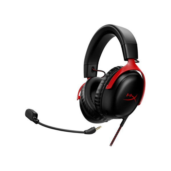 HyperX Cloud III - Gaming Headset (Black/Red) Sluchátka s mikrofonem Kabel Přes hlavu Hraní USB typu C Černá, Červená