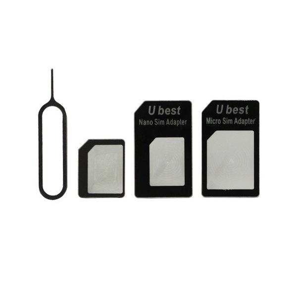 NOOSY SIM adapter (Nano SIM kártyát Micro SIM és normál méretű kártyára alakítja át, kártya kiemelő) FEKETE (5996457721498)