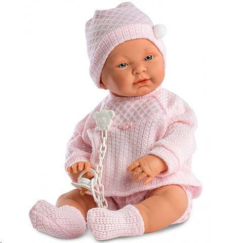 Llorens Csecsemő lány baba rózsaszín ruhában 45cm (45024) (45024)