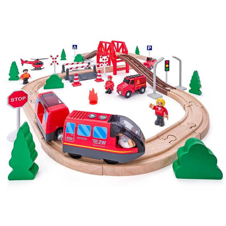 Woody Tűzoltók elektromos mozdonnyal 60 db (8591864921102)