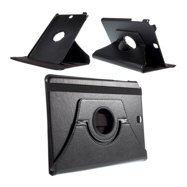 Husa Gigapack din piele, Samsung Galaxy Tab A 9.7 WIFI (SM-T550), in picioare, FLIP, functie de suport pentru birou, rotativa la 360°, Negru