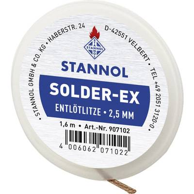 Kiforrasztó huzal, ónszívó sodrat 1.6 m 1.0 mm széles Stannol Solder (907103)