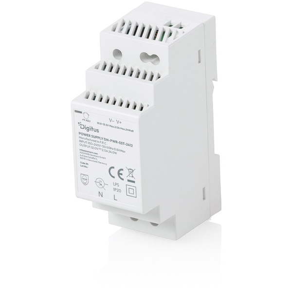 DIGITUS Netzteil 12V DC 24W Step-Shape DIN-Rail