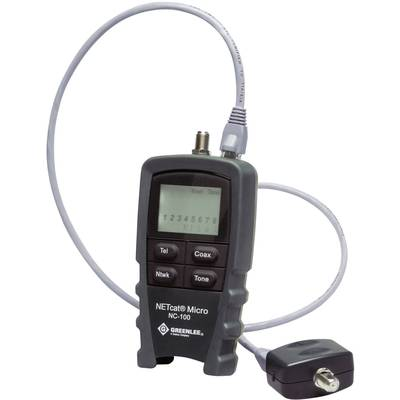Vezetékvizsgáló kábelteszter hálózati és telefonkábelekhez RJ11, RJ45, koax F csatlakozóval Greenlee NETcat Micro NC-100