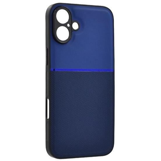 Gigapack Apple iPhone 16 Plus 5G mágneses, bőr hatású, csíkos mintás tok sötétkék (GP-159956) (GP-159956)