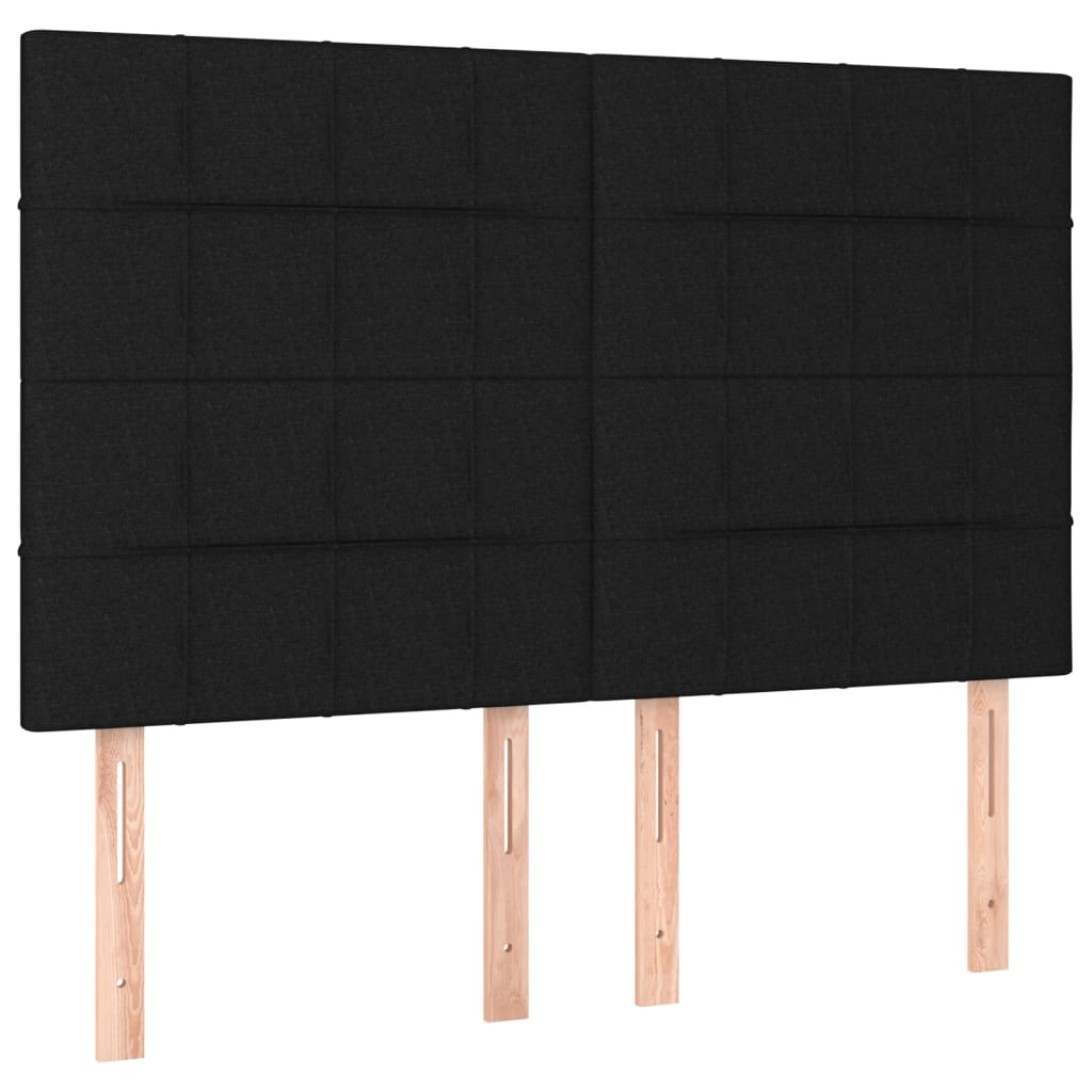 4 db fekete szövet fejtámla 72 x 5 x 78/88 cm (3116332)