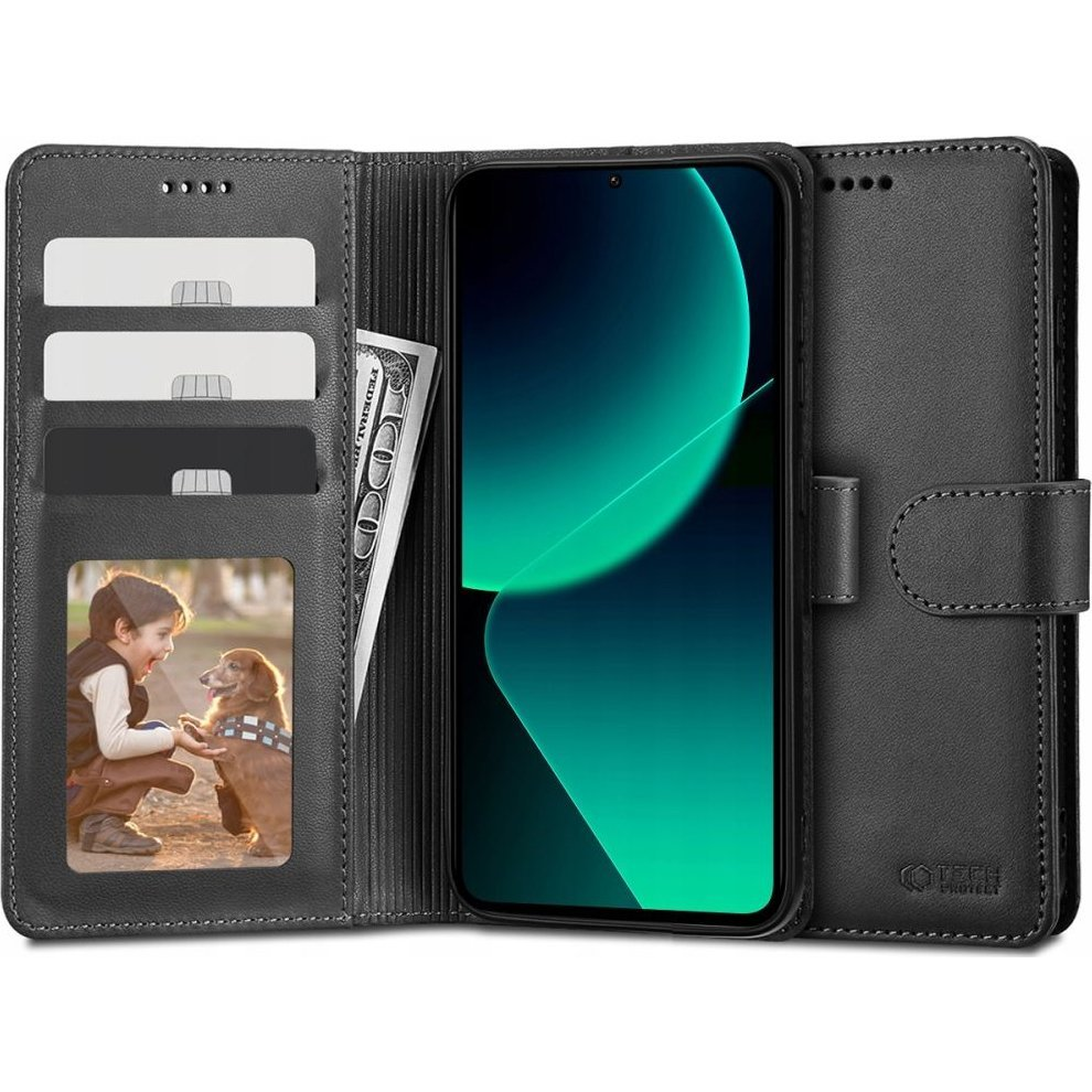 TP Wallett Tok - Xiaomi 13T / 13T Pro / Redmi K60 Ultra, Oldalra Nyíló, Mágnes Csattal, Fekete (9319456606416)