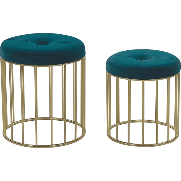 Beliani Zestaw 2 stołków niebieski LUBBOCK