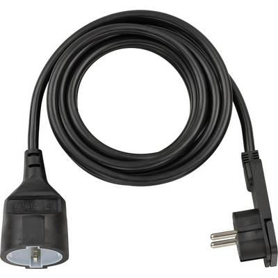 Lapos dugós hálózati hosszabbítókábel, 3 m, fekete, H05VV-F 3G 1,5 mm2, Brennenstuhl 1168980030 (1168980030)