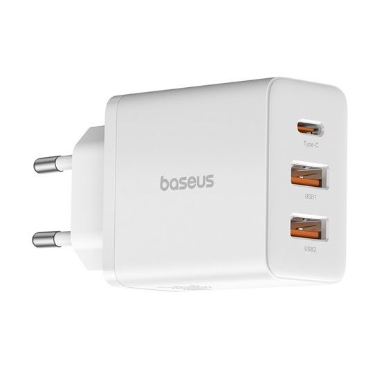 Baseus Cube USB Type-C + 2×USB Type-A hálózati gyorstöltő 30W fehér (P10111402213-00) (P10111402213-00)