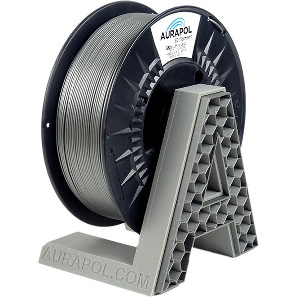 AURAPOL PLA 3D filament - ezüst, 1kg, 1,75mm, AURAPOL