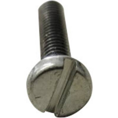 TOOLCRAFT 104168 Hengeres csavarok M3 8 mm Egyeneshornyú DIN 84 Acél Galvanikusan cinkezett 200 db (104168)