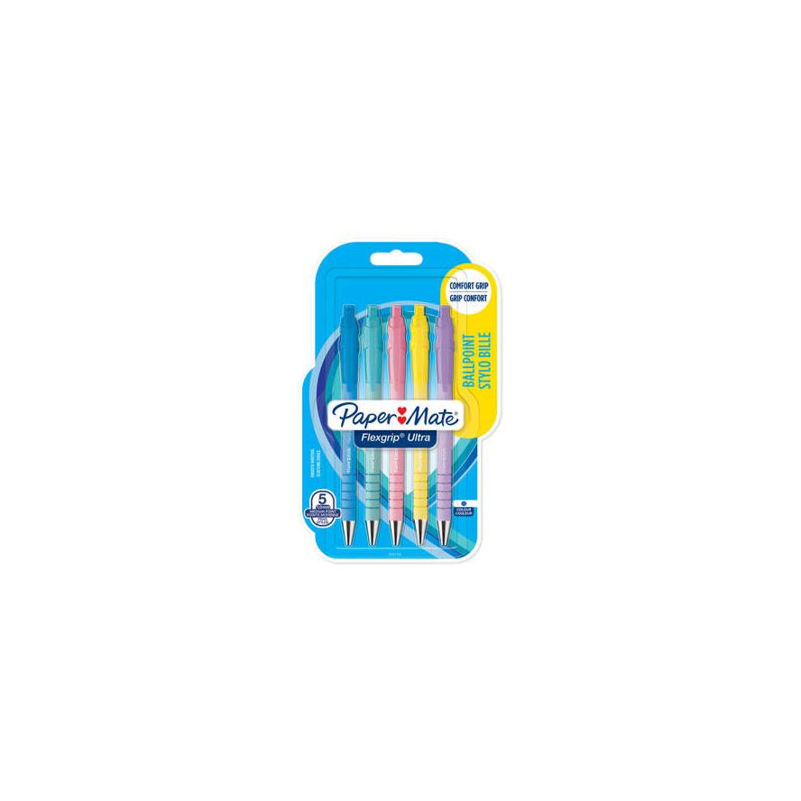 PAPER MATE Kugelschreiber Flexgrip Ultra Pastel. M blau 5er Blister (2162277) (2162277)