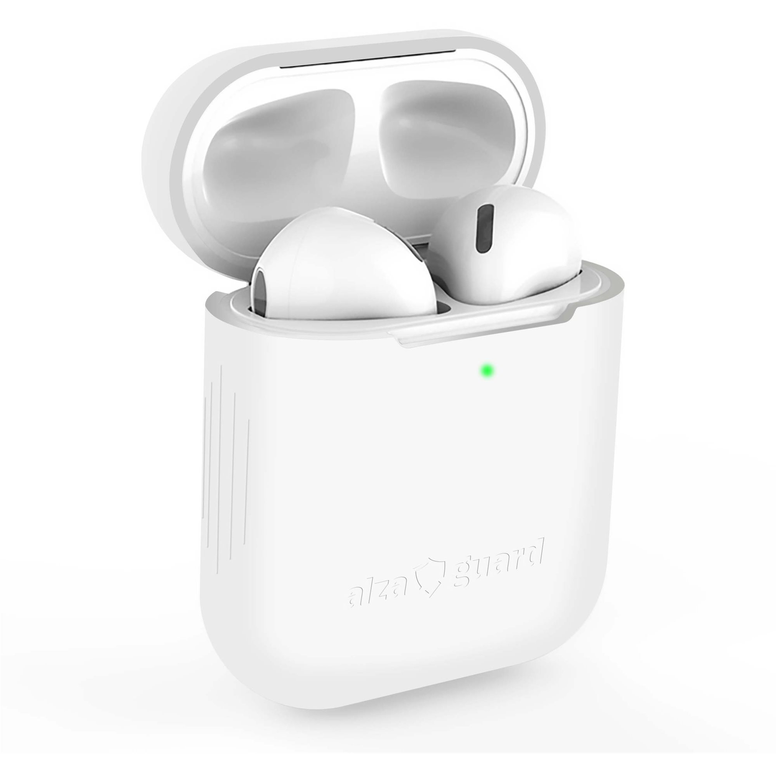 AlzaGuard Skinny Silicone Case Airpods 1. és 2. generáció fehér (AGD-ACSS1W)