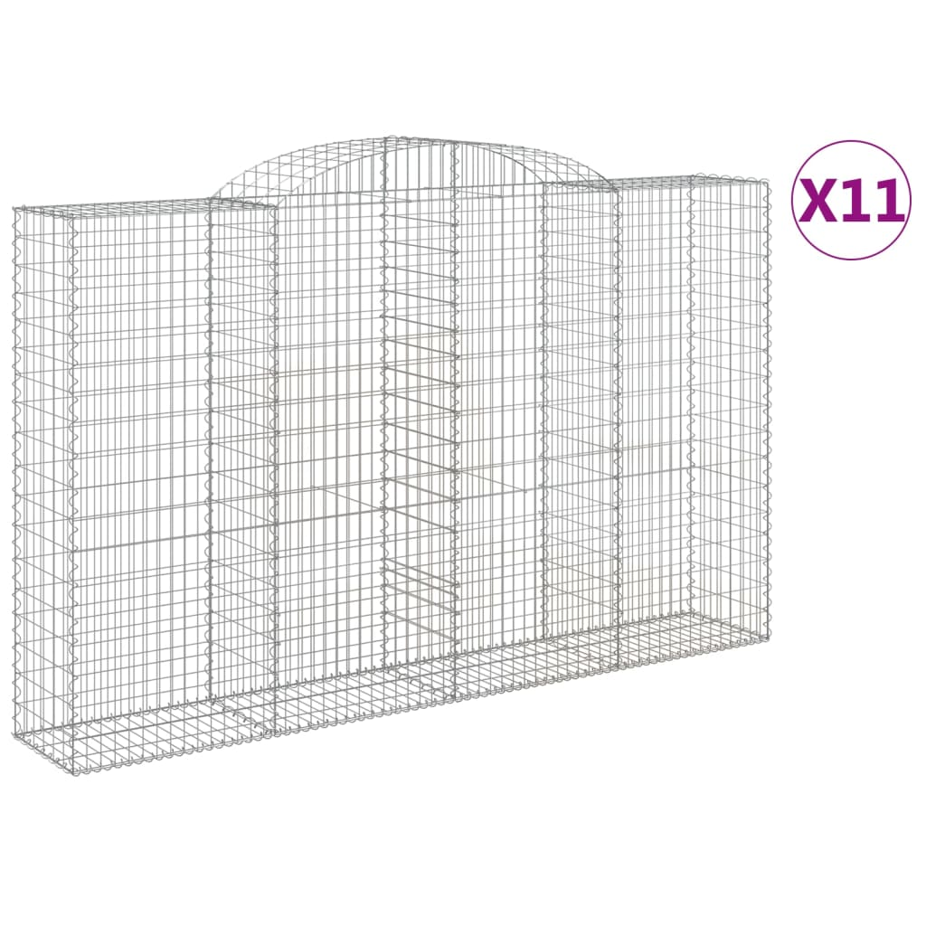 11 db íves horganyzott vas gabion kosár 300x50x180/200 cm (3146782)