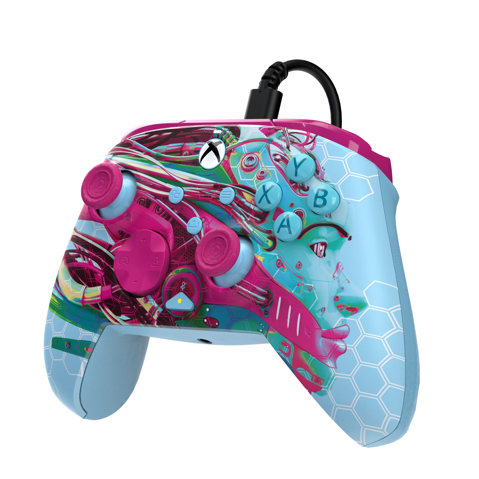 PDP Rematch Dreams Glow Vezetékes kontroller (Xbox Series X|S / PC / Android) - Kék / Rózsaszín Mintás (049-023-ADDM)