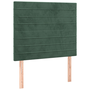 Pat box spring cu saltea, verde închis, 90x190 cm, catifea