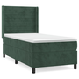 Pat box spring cu saltea, verde închis, 90x190 cm, catifea