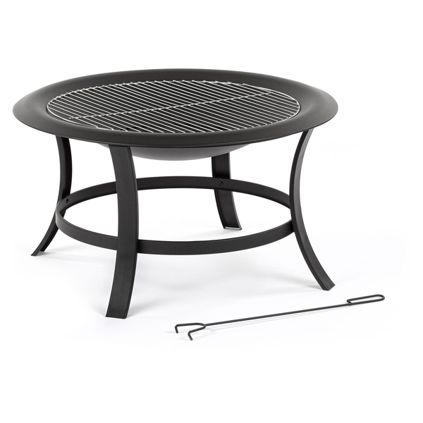 Vatra portabila, Fieldmann, Rotunda, gratar, 74cm, Negru