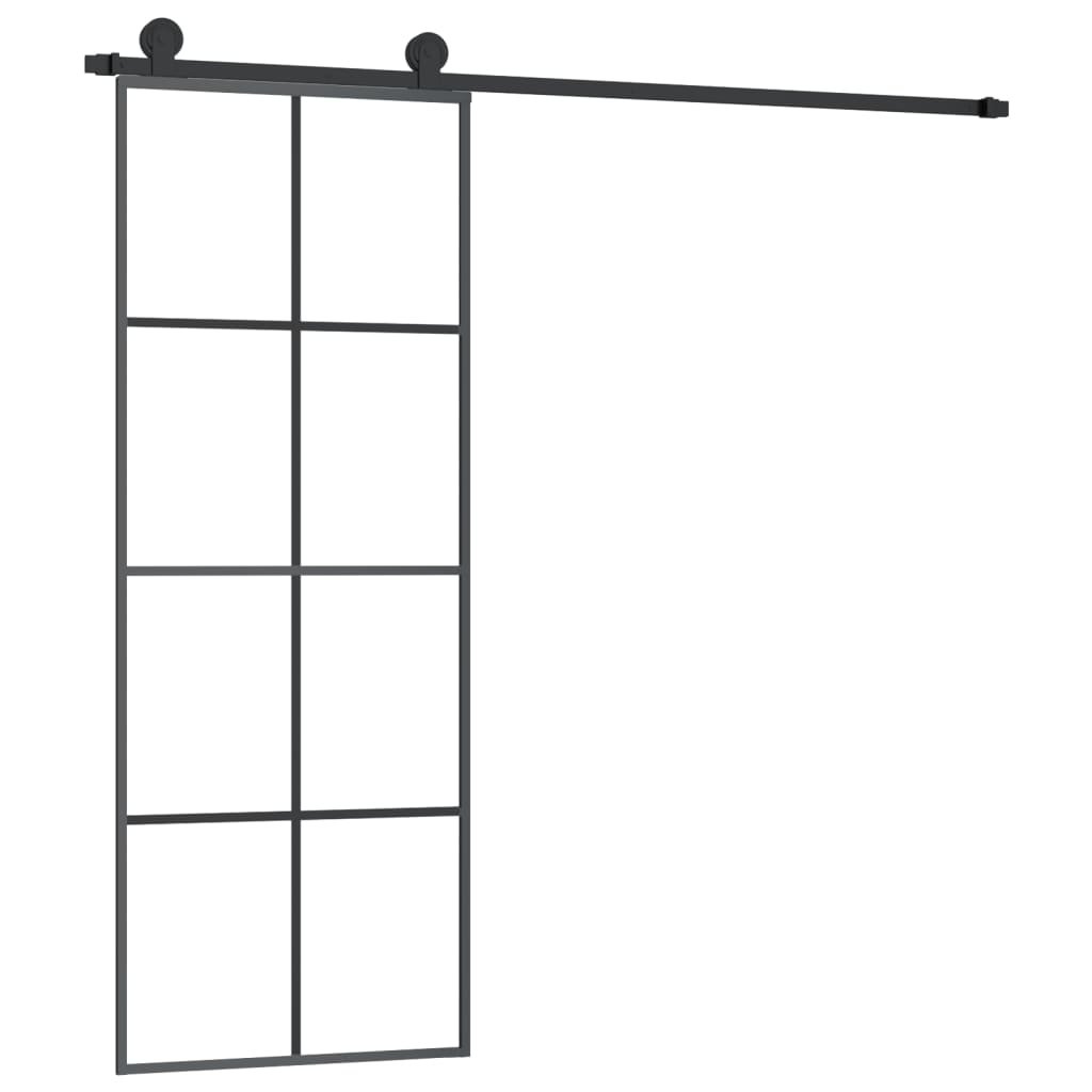 ESG üveg és alumínium tolóajtó fémszerelvény-szettel 76x205 cm (3152140)