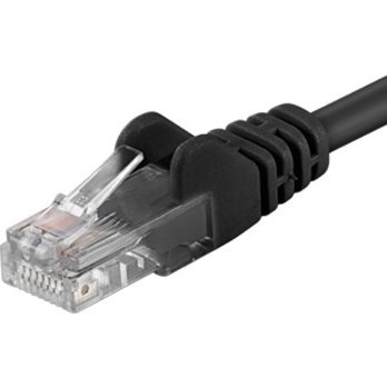 Пач кабел UTP RJ45-RJ45 Cat.5e 1.5m, черен, изцяло меден, 26AWG