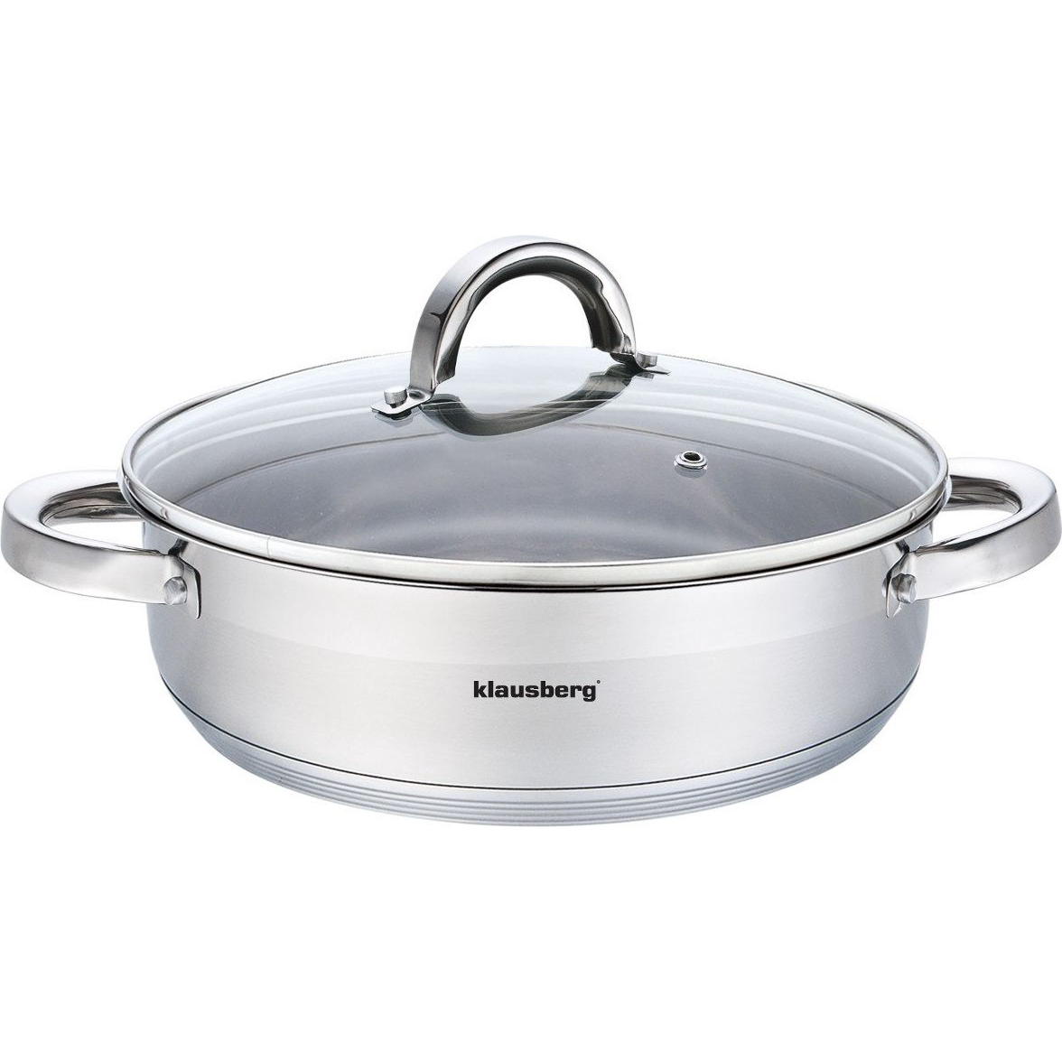 Klausberg Premium Lábos 4.6L, Ø26 cm- Rozsdamentes Acél, Edzett Üveg Fedő KB-7173 (KB-7173)