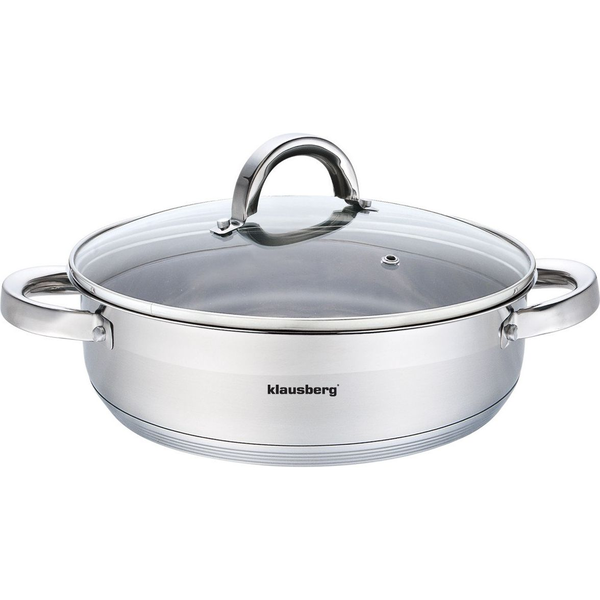 Klausberg Premium Lábos 4.6L, Ø26 cm- Rozsdamentes Acél, Edzett Üveg Fedő KB-7173