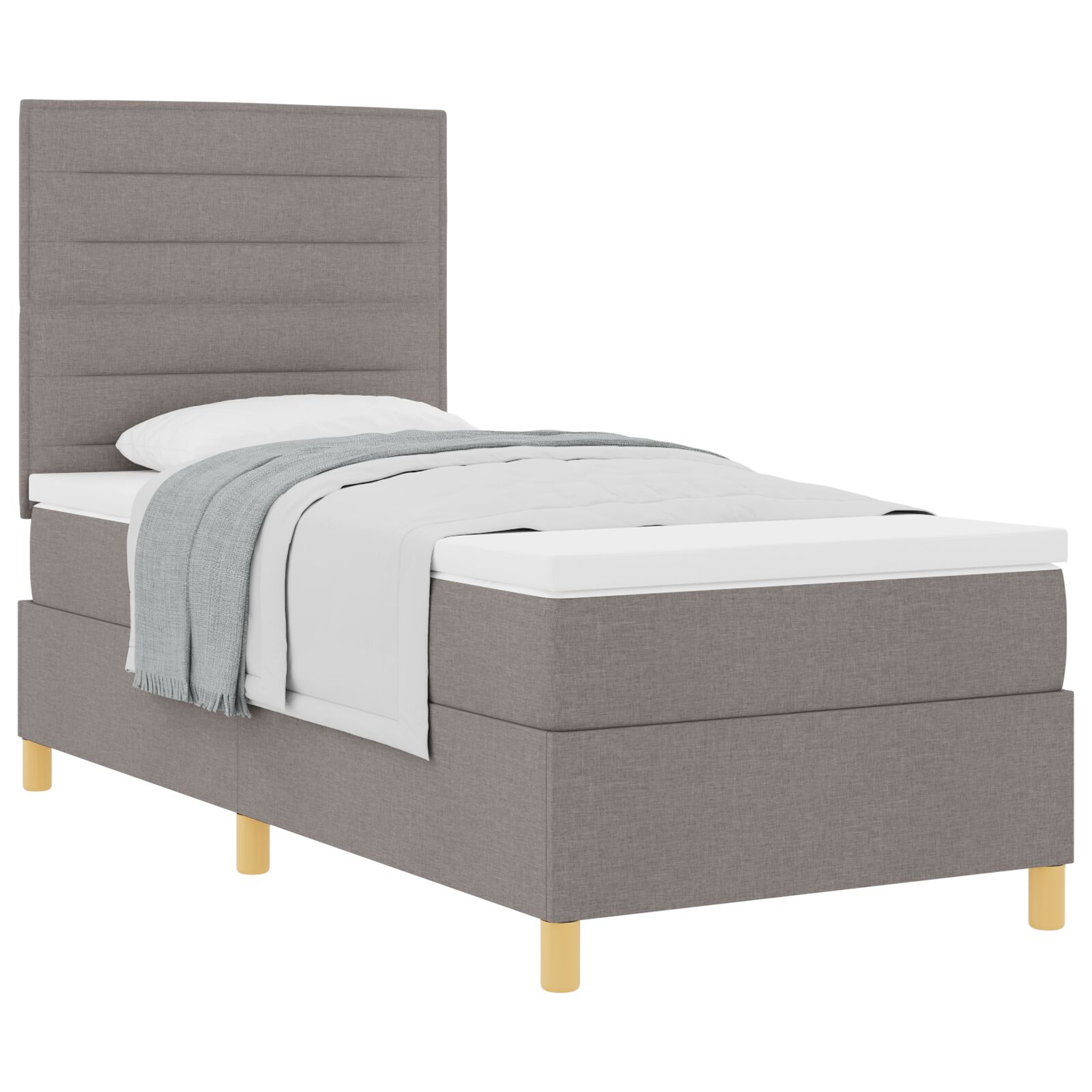 Boxspring Ágy Matraccal Taupe 100x200 cm Szövet (3339522)