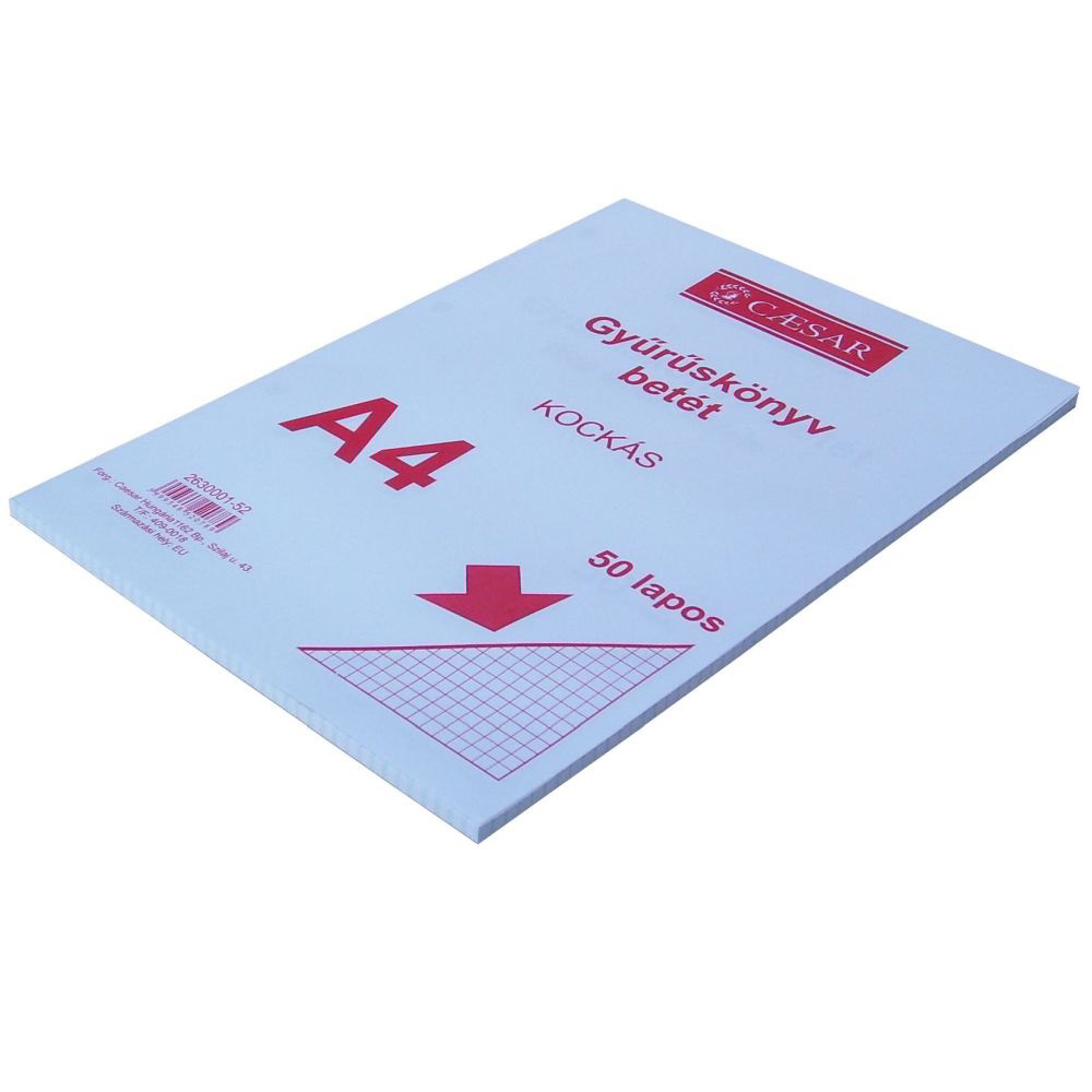 Caesar A4 50 lapos Kockás gyűrűskönyv betét (2614001-52)