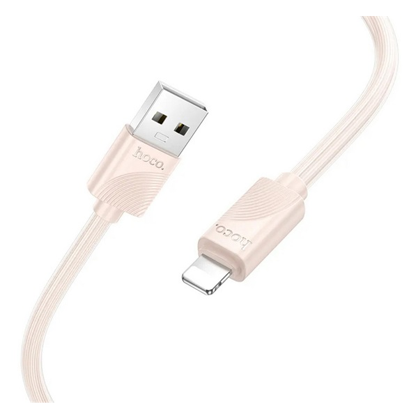 Hoco X114 adatkábel (USB - lightning, 2.4A, gyorstöltő, 100cm) RÓZSASZÍN Apple IPAD 2 / iPhone 5 / iPhone 5S (X114_USB_L_P) (X114_USB_L_P)
